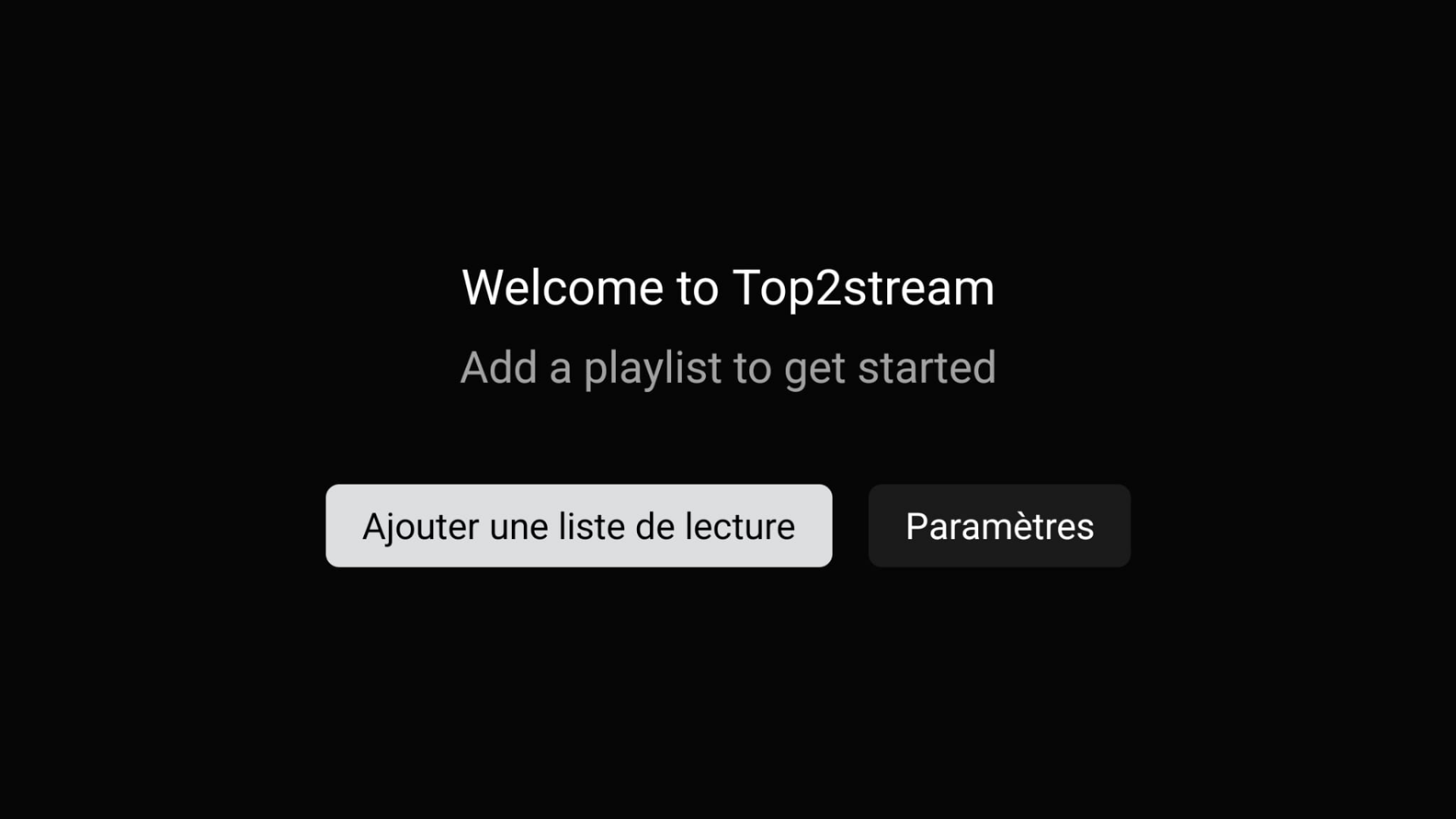 Écran d’accueil T2S Player